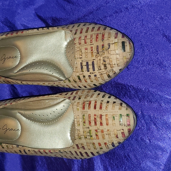 Amelia Grace cork 2" heels pumps 6.5 - Picture 2 of 9